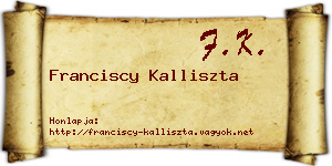 Franciscy Kalliszta névjegykártya